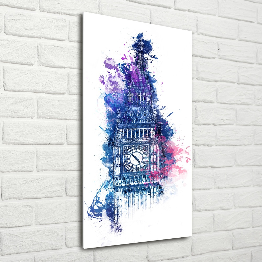 Printed glass wall art Colorful Big Ben