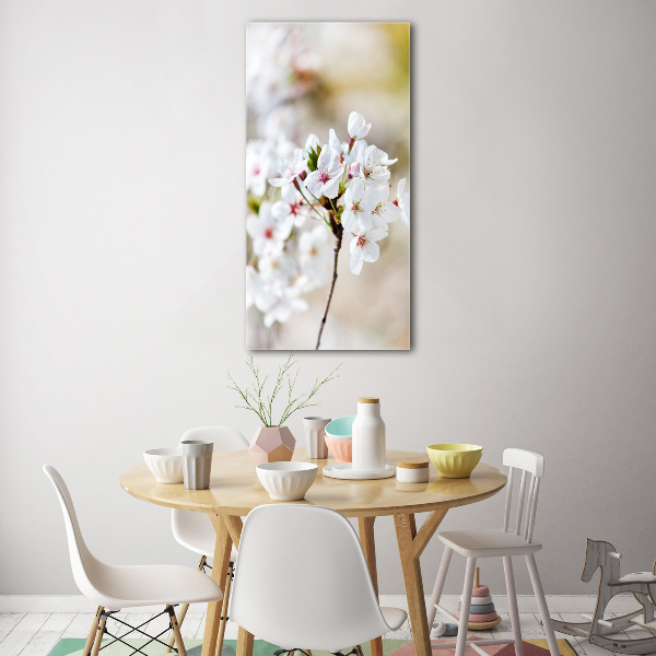 Glass wall art Cherry blossoms