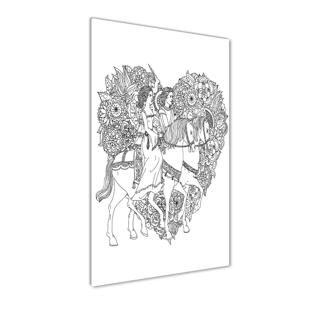 Glass picture wall art Woman and man