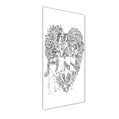 Glass picture wall art Woman and man