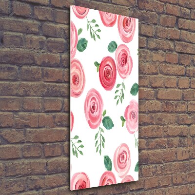 Wall art on glass Pink rose