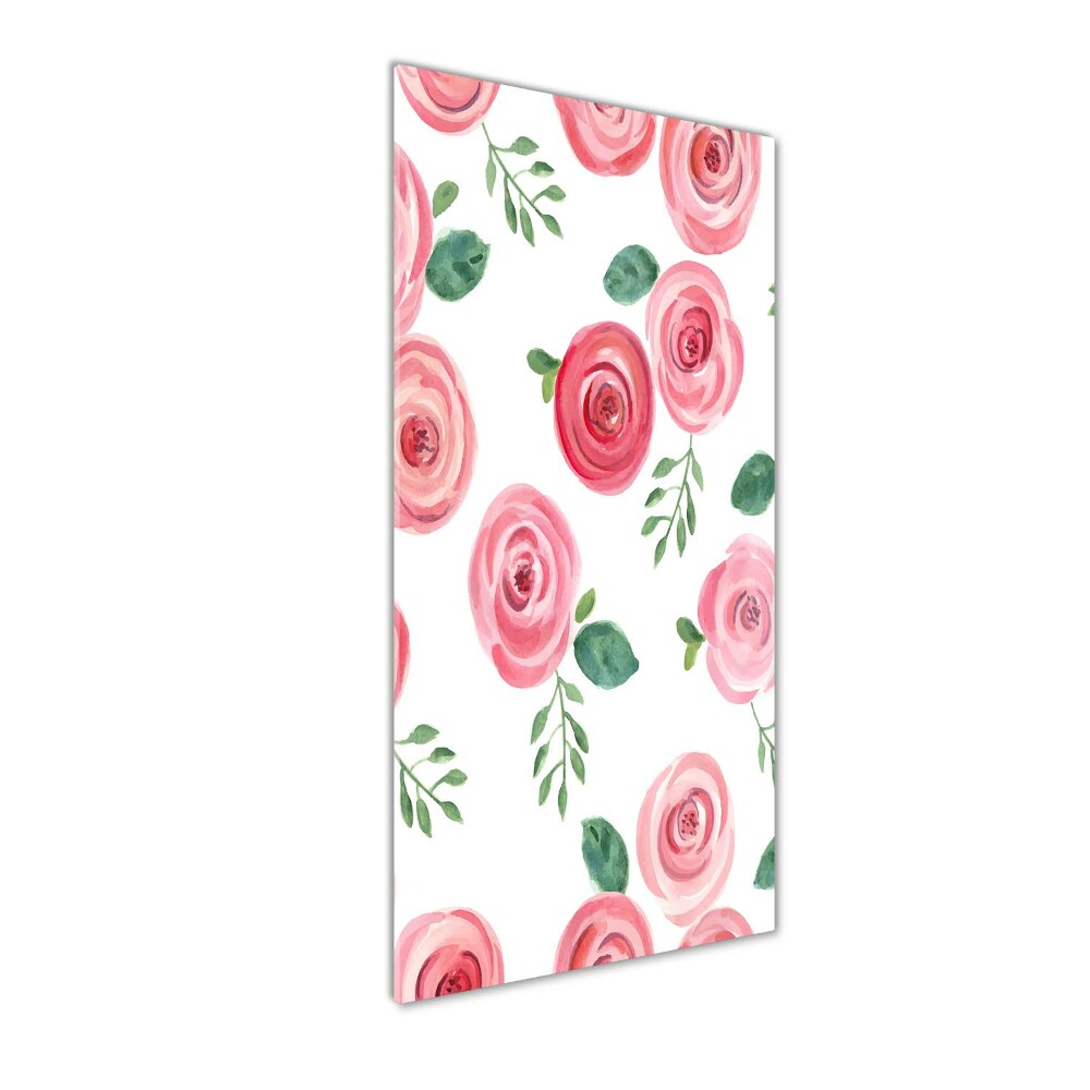 Wall art on glass Pink rose