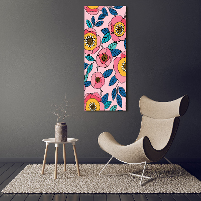 Print on a a glass Colorful flowers