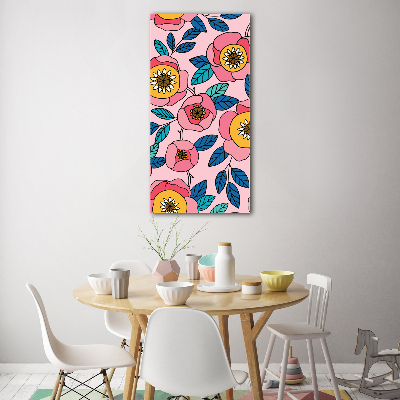 Print on a a glass Colorful flowers