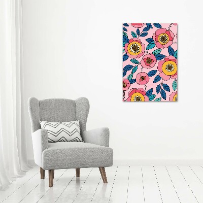 Print on a a glass Colorful flowers