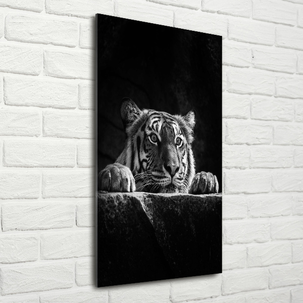 Glass wall art Tiger