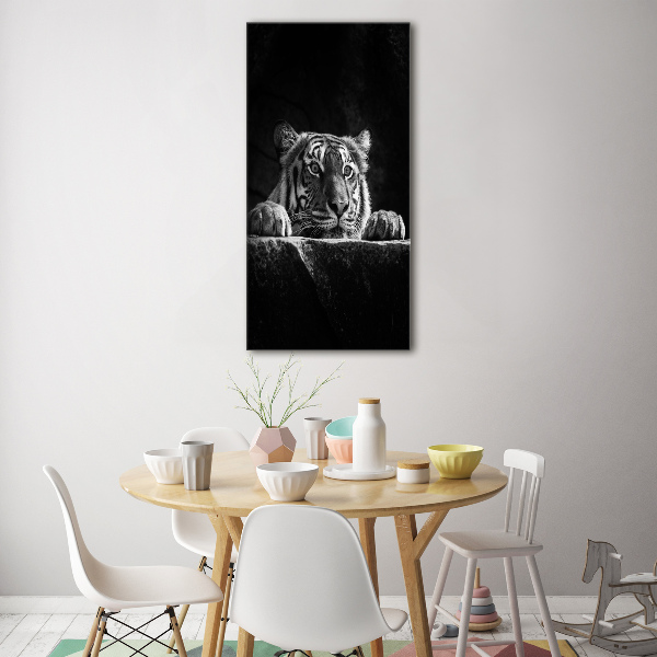 Glass wall art Tiger