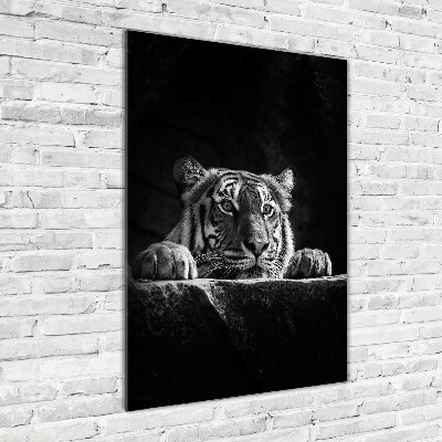 Glass wall art Tiger