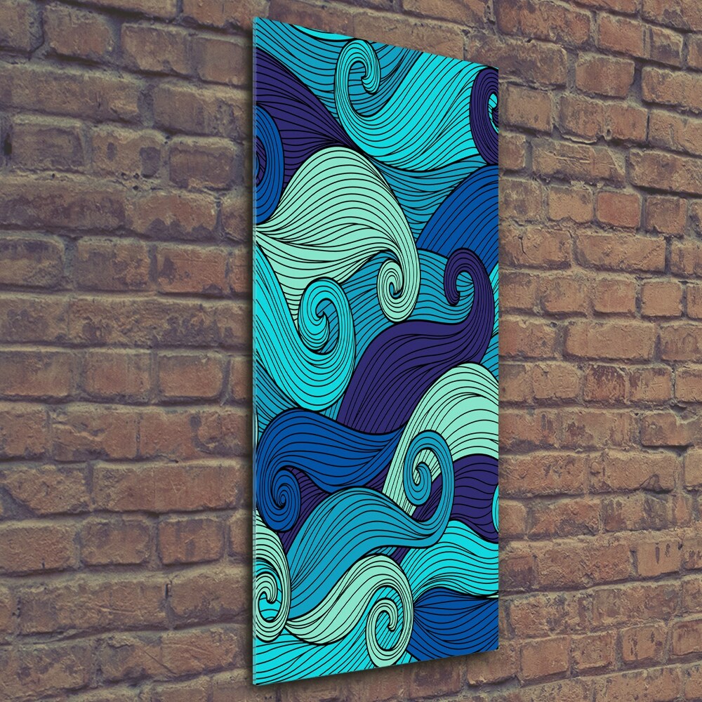 Wall art on glass Abstract waves