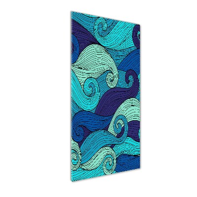 Wall art on glass Abstract waves