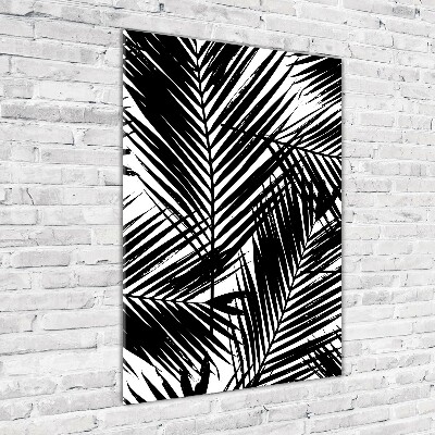 Print on a a glass Palm leaves