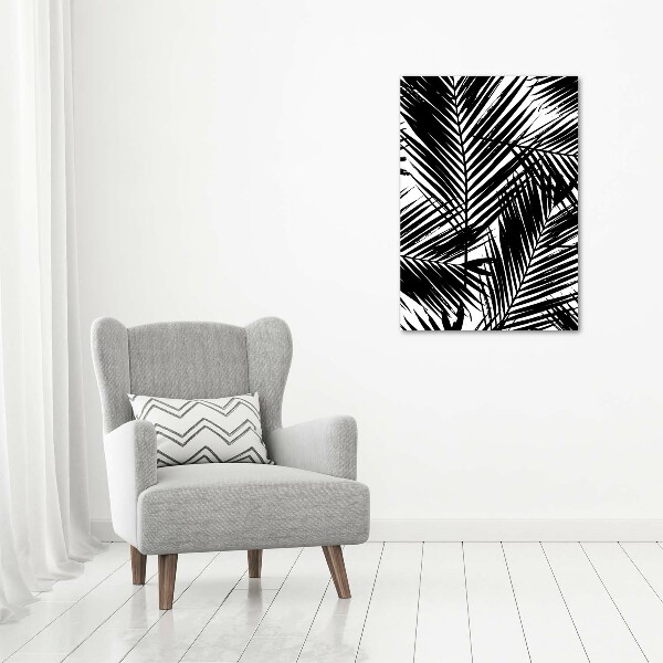 Print on a a glass Palm leaves