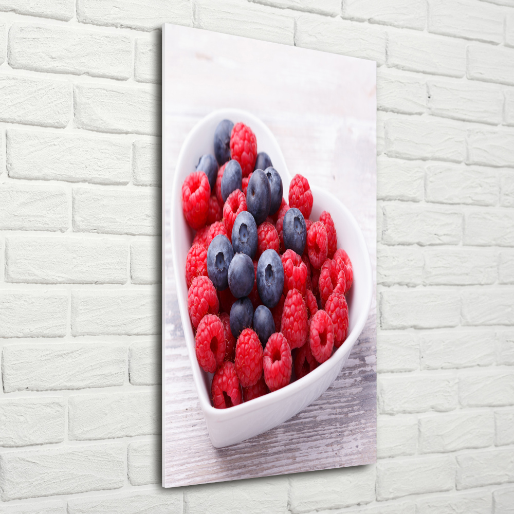 Print on a a glass Raspberries and berries