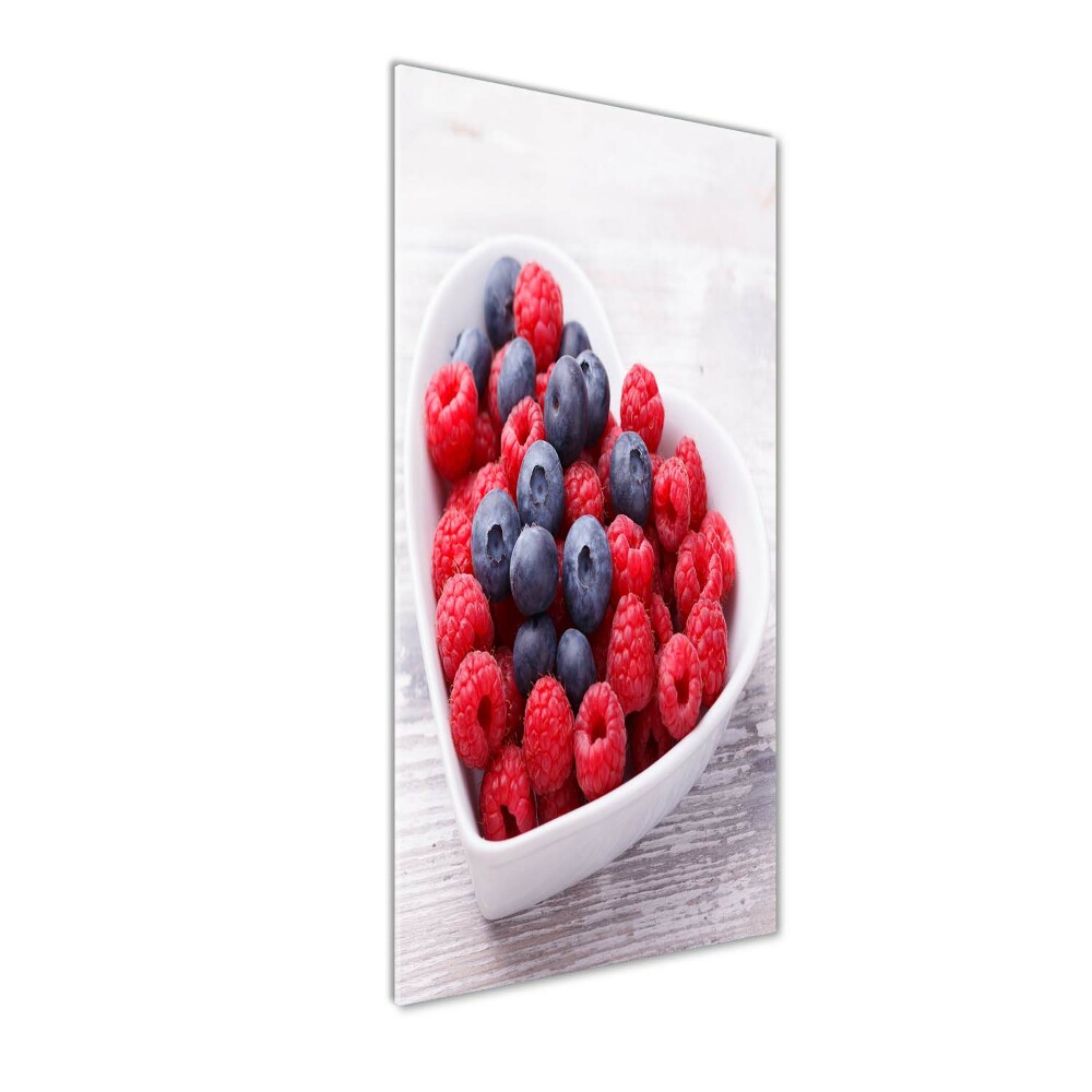 Print on a a glass Raspberries and berries