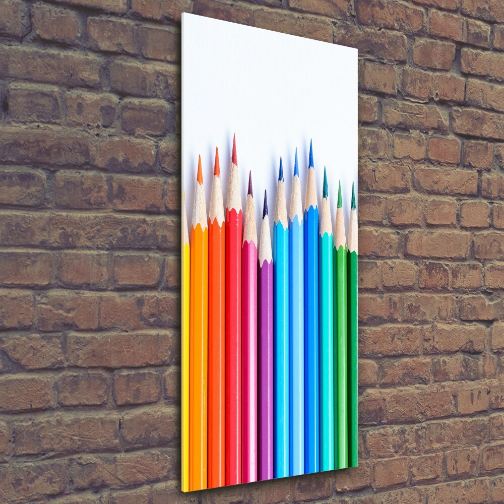 Printed glass wall art Colourful pencils