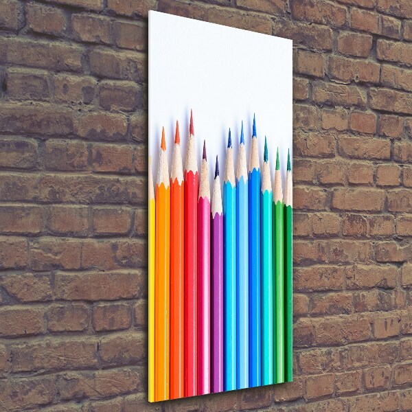 Printed glass wall art Colourful pencils