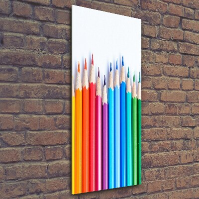 Printed glass wall art Colourful pencils