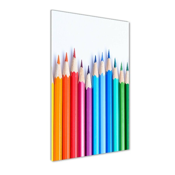 Printed glass wall art Colourful pencils