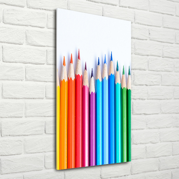 Printed glass wall art Colourful pencils