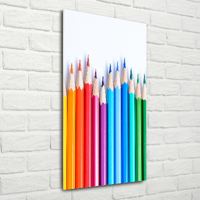 Printed glass wall art Colourful pencils