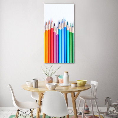 Printed glass wall art Colourful pencils