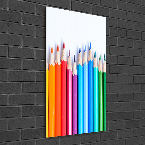 Printed glass wall art Colourful pencils