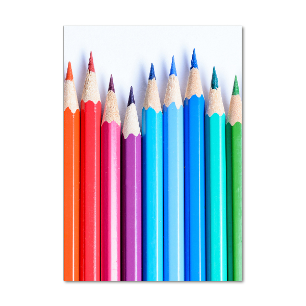 Printed glass wall art Colourful pencils