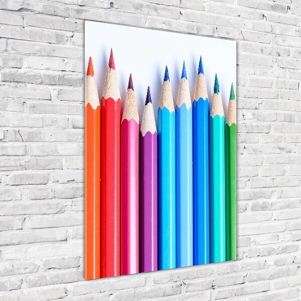 Printed glass wall art Colourful pencils