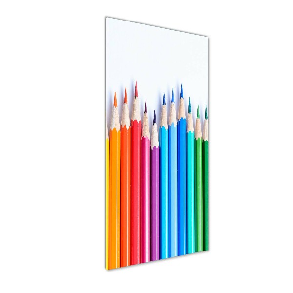 Printed glass wall art Colourful pencils