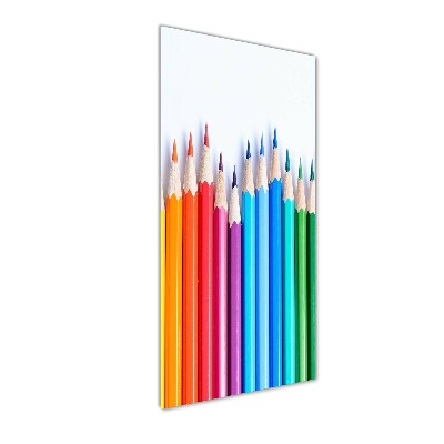 Printed glass wall art Colourful pencils