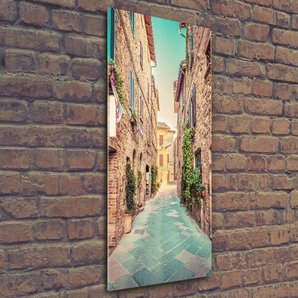 Glass wall art Italian streets