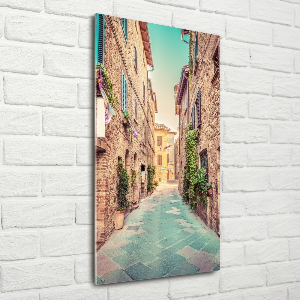 Glass wall art Italian streets