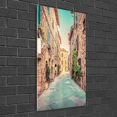 Glass wall art Italian streets