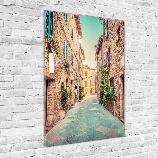 Glass wall art Italian streets