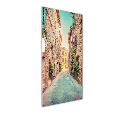 Glass wall art Italian streets