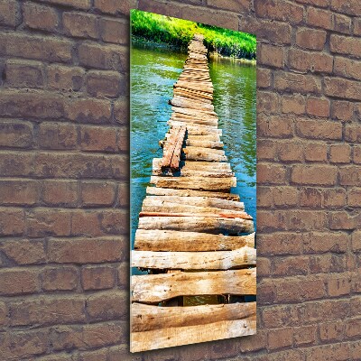 Glass wall art Wooden bridge