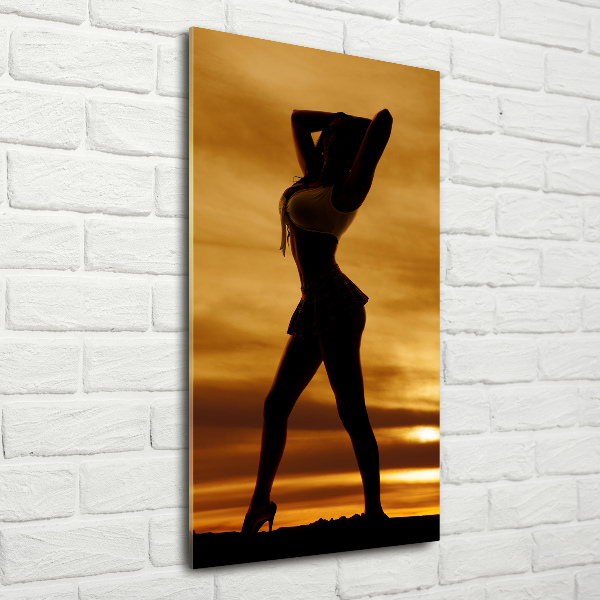 Wall art on glass Short skirt