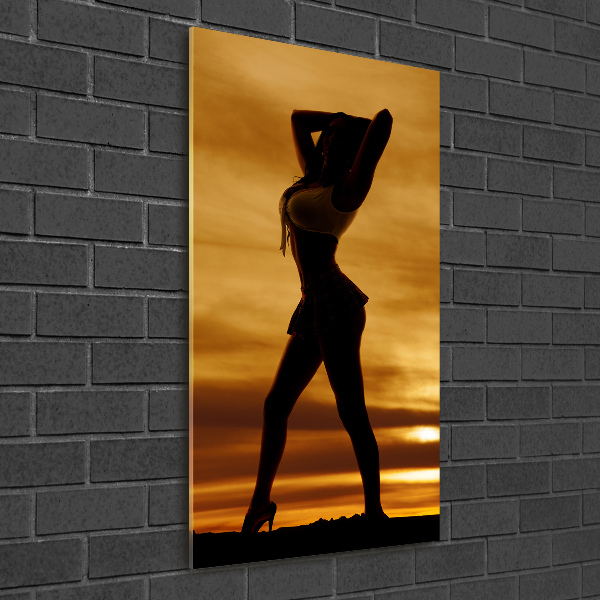 Wall art on glass Short skirt