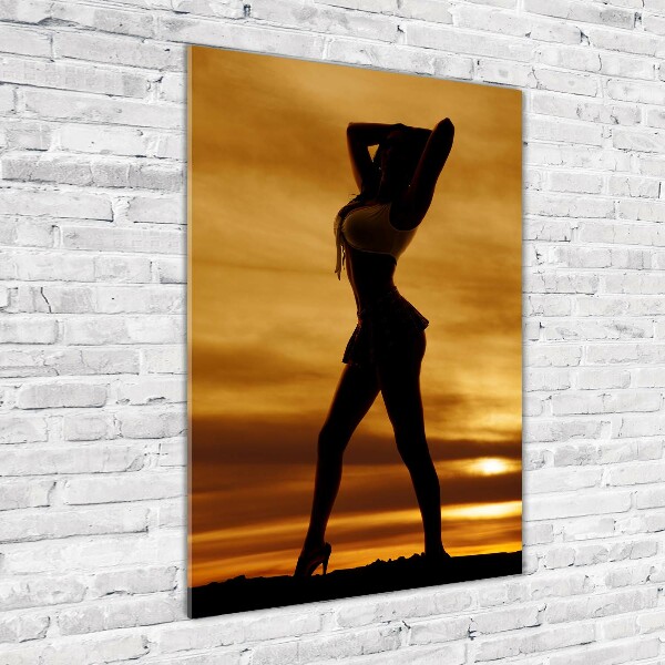 Wall art on glass Short skirt