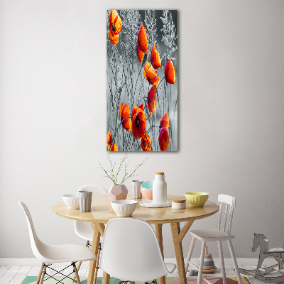 Print on a a glass Field poppies