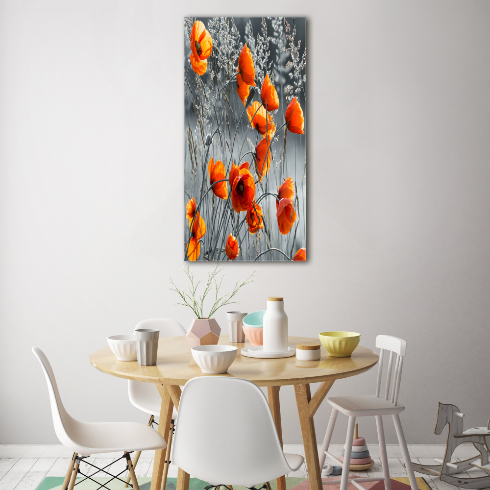 Print on a a glass Field poppies