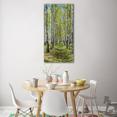 Print on a a glass Birch forest