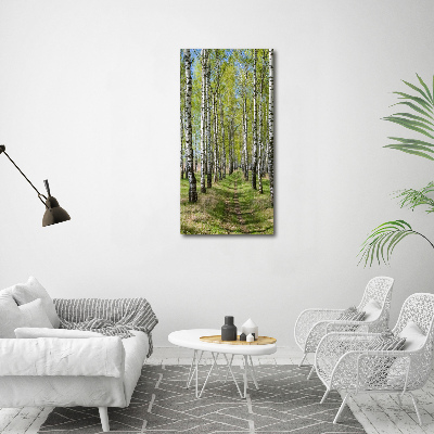 Print on a a glass Birch forest