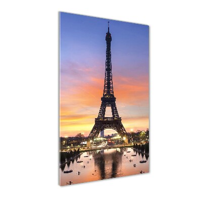 Print on a a glass Eiffel Paris tower