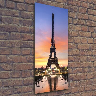 Print on a a glass Eiffel Paris tower