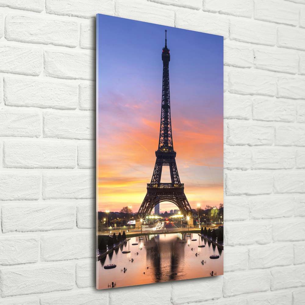 Print on a a glass Eiffel Paris tower