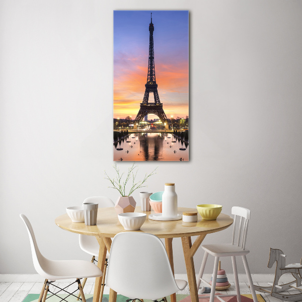 Print on a a glass Eiffel Paris tower