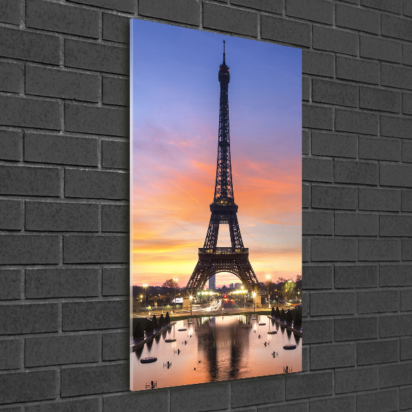 Print on a a glass Eiffel Paris tower