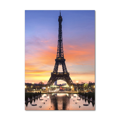 Print on a a glass Eiffel Paris tower