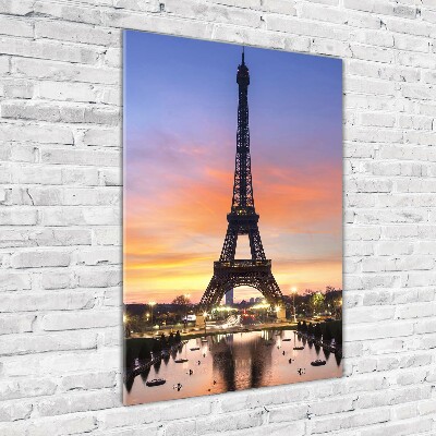 Print on a a glass Eiffel Paris tower